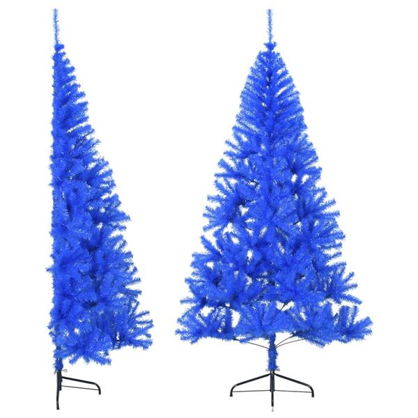 Grote foto vidaxl kunstkerstboom met standaard half 240 cm pvc blauw diversen overige diversen