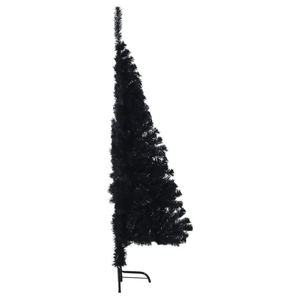 Grote foto vidaxl kunstkerstboom met standaard half 150 cm pvc zwart diversen overige diversen