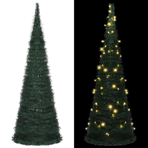 Grote foto vidaxl kunstkerstboom met verlichting pop up 180 cm groen diversen overige diversen