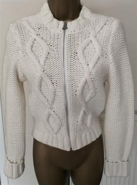 Grote foto trendy roomwitte cardigan in lamswol small kleding dames truien en vesten