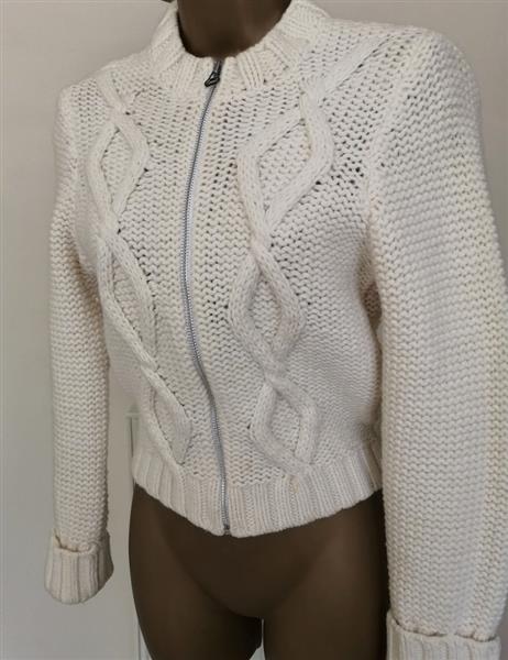 Grote foto trendy roomwitte cardigan in lamswol small kleding dames truien en vesten