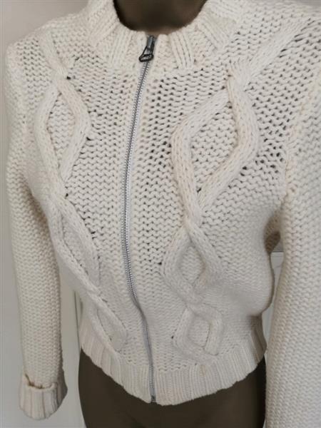 Grote foto trendy roomwitte cardigan in lamswol small kleding dames truien en vesten