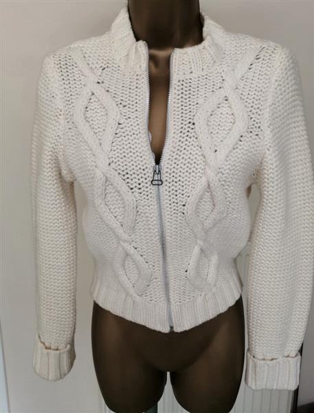 Grote foto trendy roomwitte cardigan in lamswol small kleding dames truien en vesten