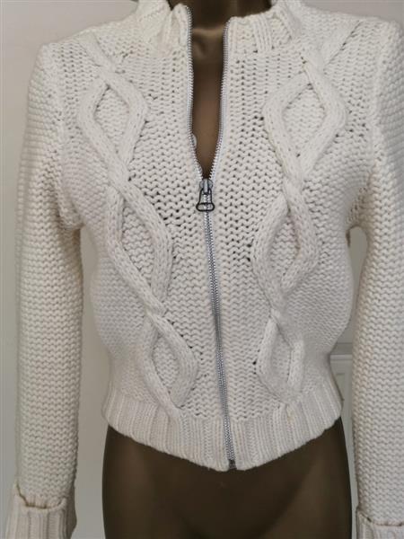 Grote foto trendy roomwitte cardigan in lamswol small kleding dames truien en vesten