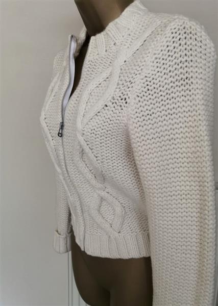 Grote foto trendy roomwitte cardigan in lamswol small kleding dames truien en vesten