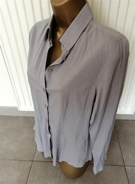 Grote foto muisgrijze doorzichtige getailleerde blouse 36 38 kleding dames blouses