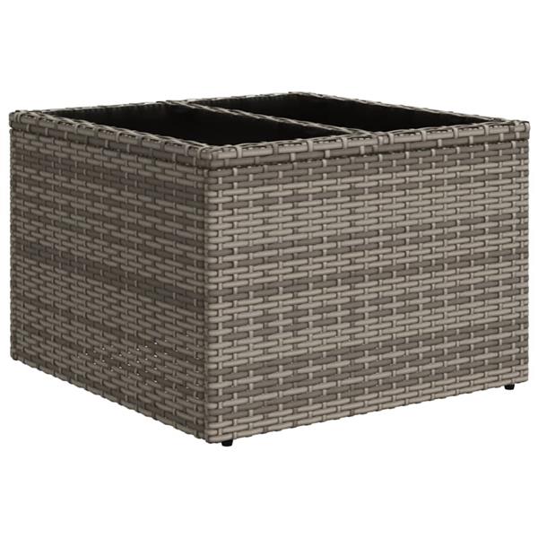 Grote foto vidaxl 2 delige loungeset met kussens poly rattan en glas grijs tuin en terras tuinmeubelen