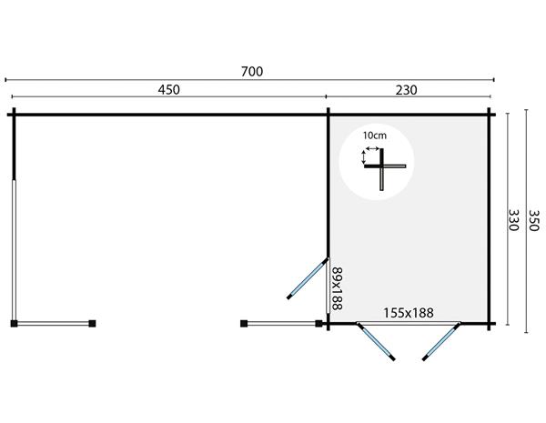 Grote foto tuinhuis kukka met overkapping 700 x 350 x 279 h tuin en terras tuinhuisjes en blokhutten