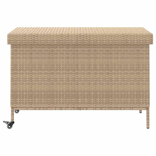 Grote foto vidaxl tuinbox met wielen 110x55x73 cm poly rattan gemengd beige tuin en terras overige tuin en terras