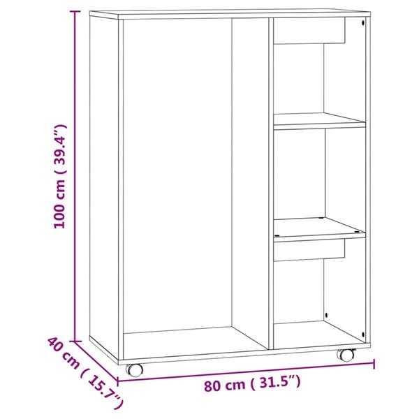 Grote foto vidaxl kledingkast 80x40x110 cm bewerkt hout betongrijs huis en inrichting overige