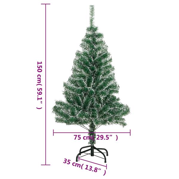 Grote foto vidaxl kunstkerstboom met sneeuw 150 cm groen diversen overige diversen