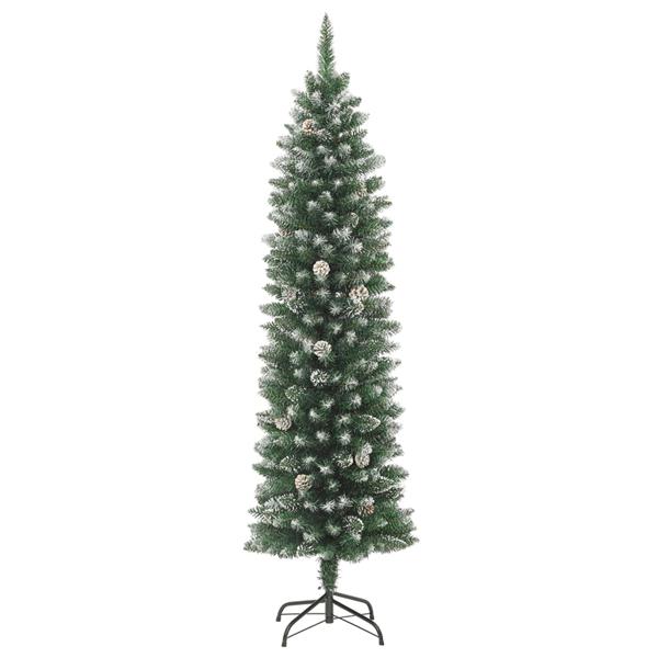 Grote foto vidaxl kunstkerstboom smal met standaard 150 cm pvc diversen overige diversen