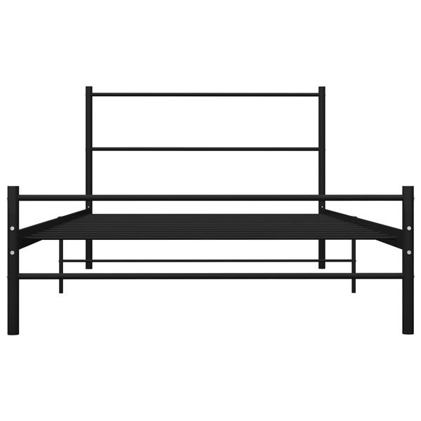 Grote foto vidaxl bedframe metaal zwart 90x200 cm antiek en kunst stoelen en banken