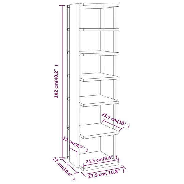 Grote foto vidaxl schoenenkast 27 5x27x102 cm bewerkt hout zwart huis en inrichting overige