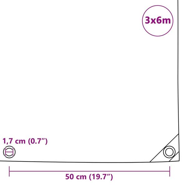 Grote foto vidaxl dekzeil 650 g m 3x6 m wit doe het zelf en verbouw materialen en producten