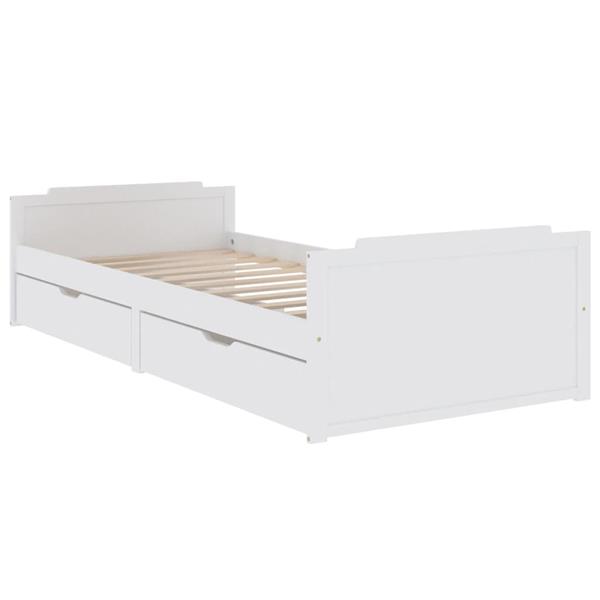 Grote foto vidaxl bedframe met lades massief grenenhout wit 90x200 cm antiek en kunst stoelen en banken