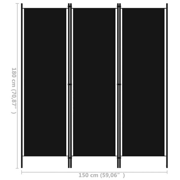 Grote foto vidaxl kamerscherm met 3 panelen 150x180 cm zwart huis en inrichting overige huis en inrichting