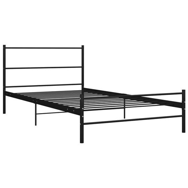 Grote foto vidaxl bedframe metaal zwart 90x200 cm antiek en kunst stoelen en banken