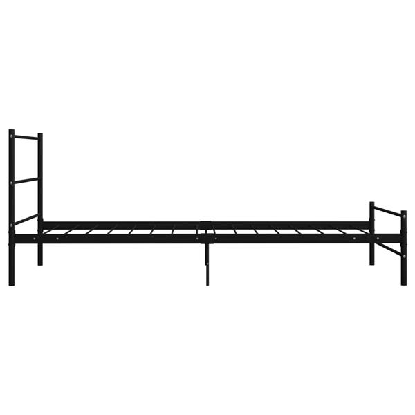 Grote foto vidaxl bedframe metaal zwart 90x200 cm antiek en kunst stoelen en banken