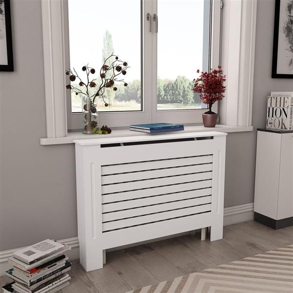 Grote foto vidaxl radiatorombouw 112x19x81 5 cm mdf wit doe het zelf en verbouw sanitair