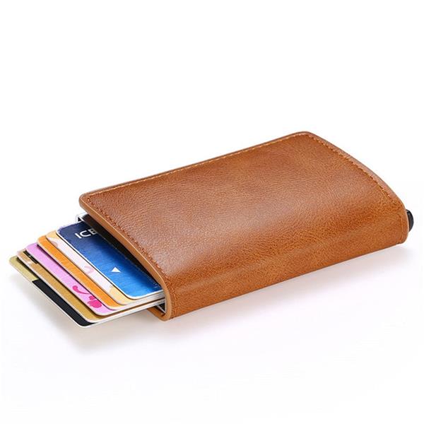 Grote foto portemonnee met rfid creditcardhouder vintage leren aluminium etui met geldclip kleding dames sieraden