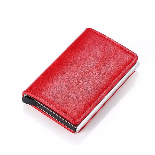 Grote foto portemonnee met rfid creditcardhouder vintage leren aluminium etui met geldclip kleding dames sieraden