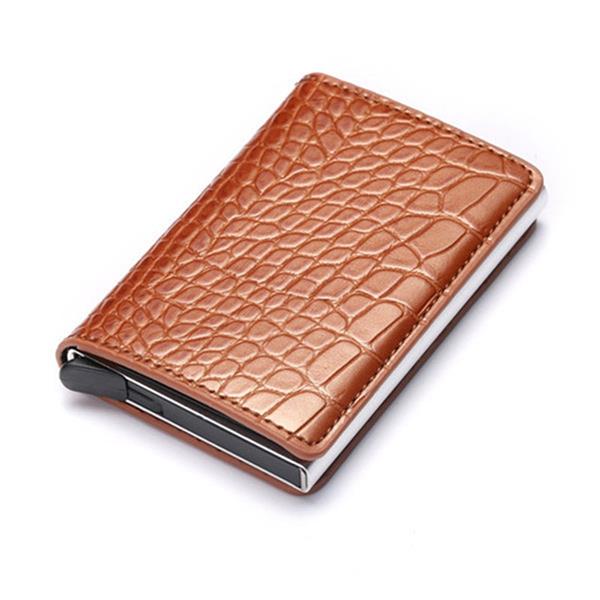 Grote foto portemonnee met rfid creditcardhouder vintage leren aluminium etui met geldclip kleding dames sieraden