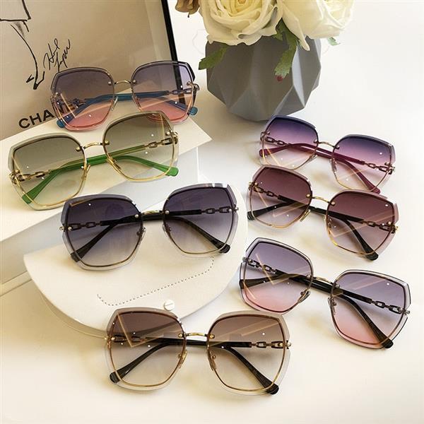 Grote foto rimless square sunglasses for women vintage glasses shades eyewear kleding dames sieraden