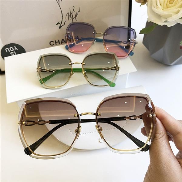 Grote foto rimless square sunglasses for women vintage glasses shades eyewear kleding dames sieraden