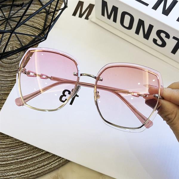 Grote foto rimless square sunglasses for women vintage glasses shades eyewear kleding dames sieraden