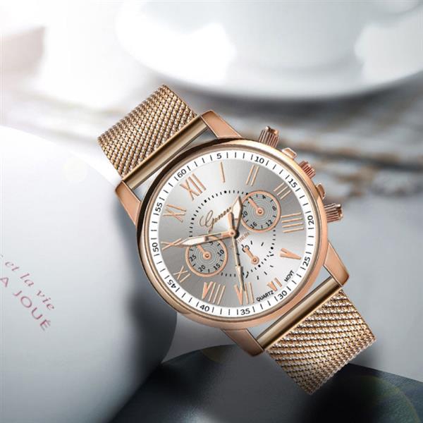 Grote foto luxury watch for women fashionable quartz movement mesh strap business kleding dames horloges