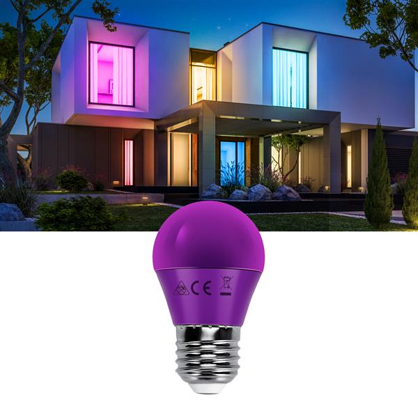 Grote foto g45 kogellamp paars e27 led lamp 4w 30w gloeilamp 230v huis en inrichting overige