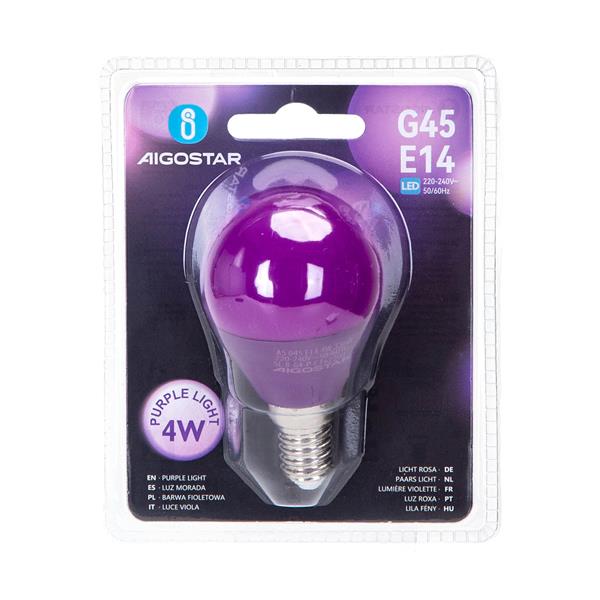 Grote foto g45 kogellamp 5 stuks e14 led lamp 4w 30w gloeilamp paars licht huis en inrichting overige