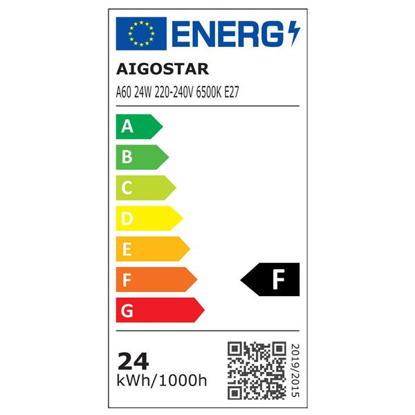 Grote foto gloeilamp e27 daglichtwit 10 stuks a60 led 24w 152w traditioneel licht 2490 lumen 6500k 230v huis en inrichting overige