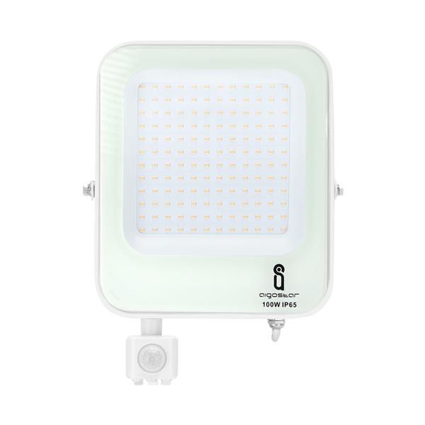 Grote foto buitenlamp wit met ir bewegingssensor led 100w 8900lm 900w schijnwerper koelwit 4000k waterdic doe het zelf en verbouw gereedschappen en machines