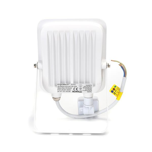 Grote foto buitenlamp wit met ir bewegingssensor led 30w 2700lm 300w schijnwerper daglichtwit 6500k water doe het zelf en verbouw gereedschappen en machines