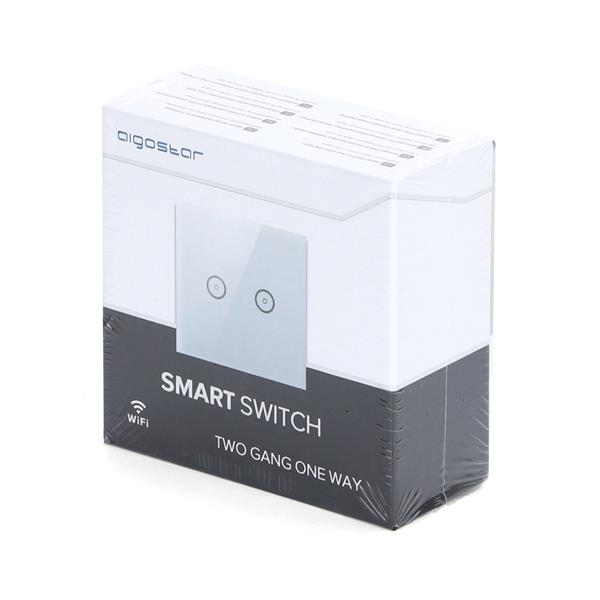 Grote foto wifi smart switch slimme schakelaar 2 lichtpunten inbouw touch bediening glas 230v 10a huis en inrichting overige