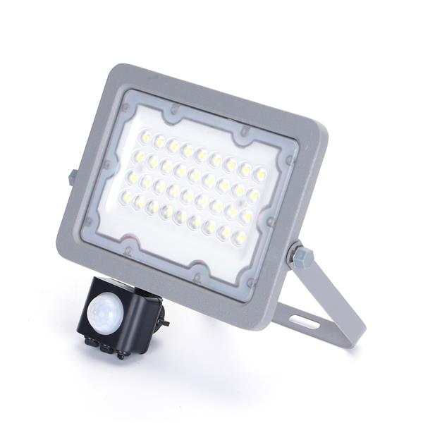 Grote foto buitenlamp grijs led 20w 200w halogeen schijnwerper ir sensor daglichtwit 6500k waterdicht i doe het zelf en verbouw gereedschappen en machines