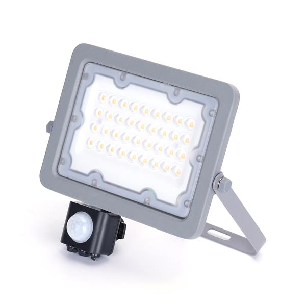 Grote foto buitenlamp grijs 4000k led 30w 270w halogeen schijnwerper ir sensor waterdicht ip65 doe het zelf en verbouw gereedschappen en machines