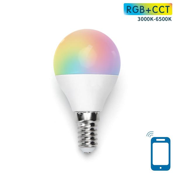 Grote foto kogellamp e14 wifi rgb cct 3000k 6500k rgb warmwit daglichtwit led 7w 42w gloeilamp huis en inrichting overige