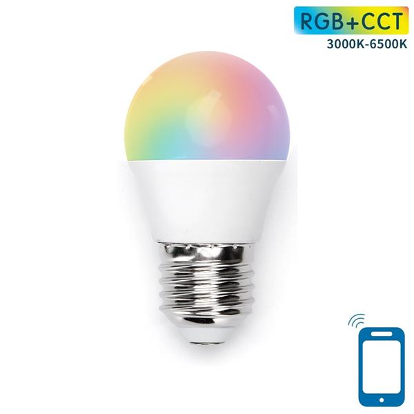 Grote foto kogellamp e27 wifi rgb cct 3000k 6500k rgb warmwit daglichtwit led 7w 42w gloeilamp huis en inrichting overige