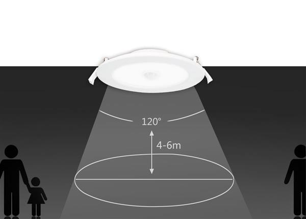 Grote foto downlight inbouwspot 17cm led 12w pir bewegingssensor daglichtwit 6000k 230v huis en inrichting overige