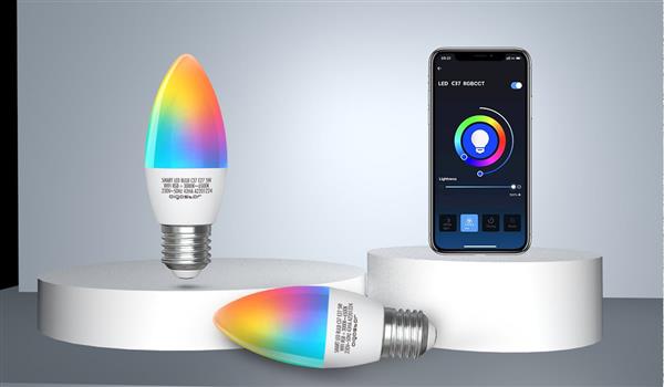 Grote foto kaarslamp e27 wifi rgb cct 3000k 6500k rgb warmwit daglichtwit led 7w 42w gloeilamp huis en inrichting overige