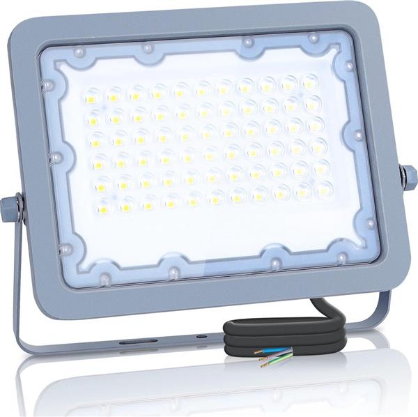 Grote foto buitenlamp grijs led bouwlamp 50w 450w schijnwerper daglichtwit 6500k 90 lichthoek waterdic doe het zelf en verbouw gereedschappen en machines