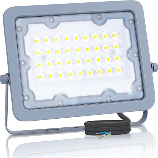 Grote foto buitenlamp grijs led bouwlamp 30w 270w schijnwerper daglichtwit 6500k 90 lichthoek waterdic doe het zelf en verbouw gereedschappen en machines