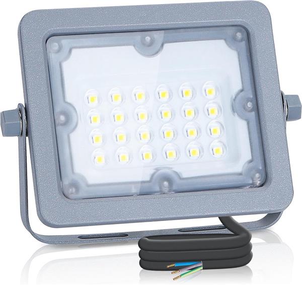 Grote foto buitenlamp grijs led bouwlamp 20w 180w schijnwerper daglichtwit 6500k 90 lichthoek waterdic doe het zelf en verbouw gereedschappen en machines