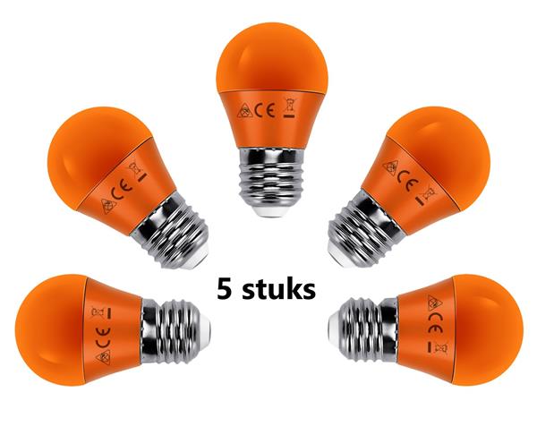 Grote foto g45 kogellamp 5 stuks e27 led lamp 4w 30w gloeilamp oranje licht huis en inrichting overige