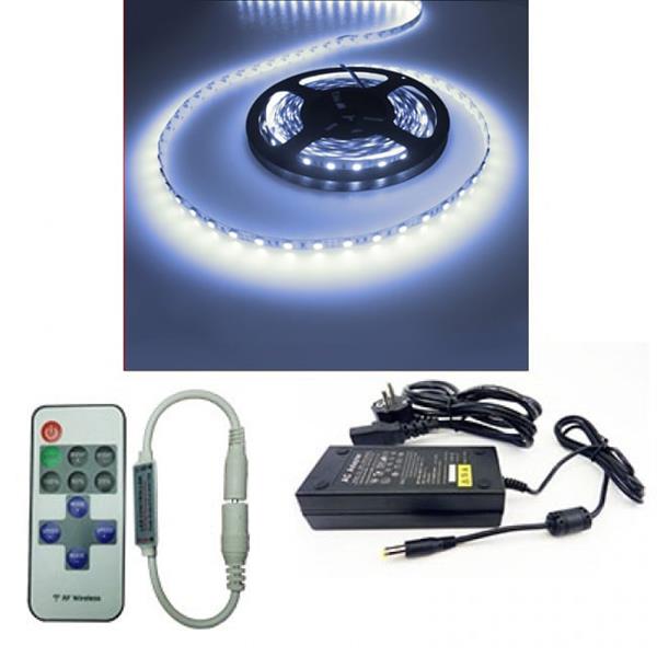 Grote foto ledstripset daglichtwit 12v dc 14 4w 60 led m incl driver en afstandsbediening 5 meter huis en inrichting overige