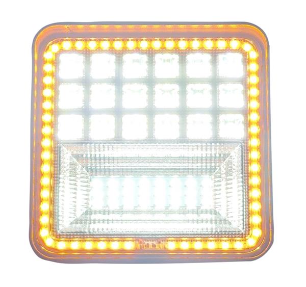 Grote foto werklicht knipperlicht vierkant led verstraler 42x3 126w 10 60 volt 6000k oranje ip67 auto onderdelen overige auto onderdelen