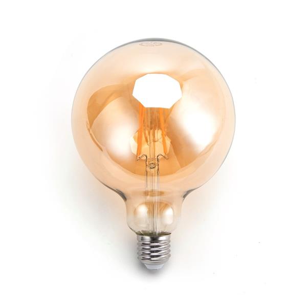 Grote foto globe gloeilamp g125 e27 amber glas 6w 45w flame filament 2200k huis en inrichting overige